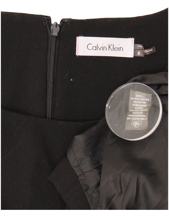 CALVIN KLEIN Damska sukienka płaszczowa bez rękawów US 8, średni czarny poliester