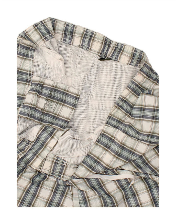 EDDIE BAUER Mens Swimming Shorts 2XL  Grey Check Nylon Vintage Eddie Bauer and Second-Hand Eddie Bauer from Messina Hembry 