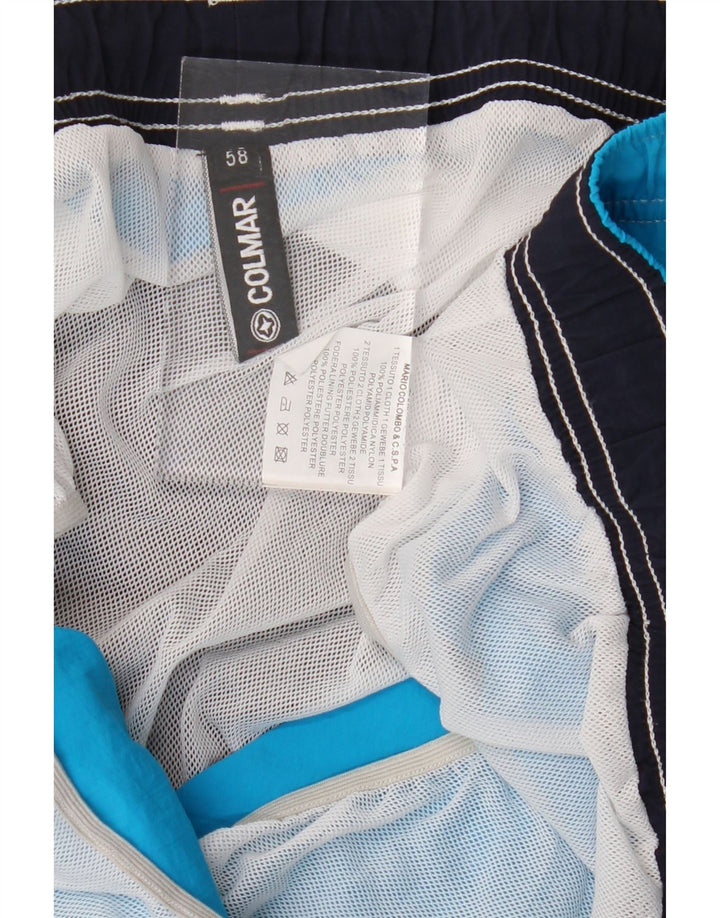 COLMAR Mens Swimming Shorts IT 58 XL Blue Colourblock Polyamide Vintage Colmar and Second-Hand Colmar from Messina Hembry 