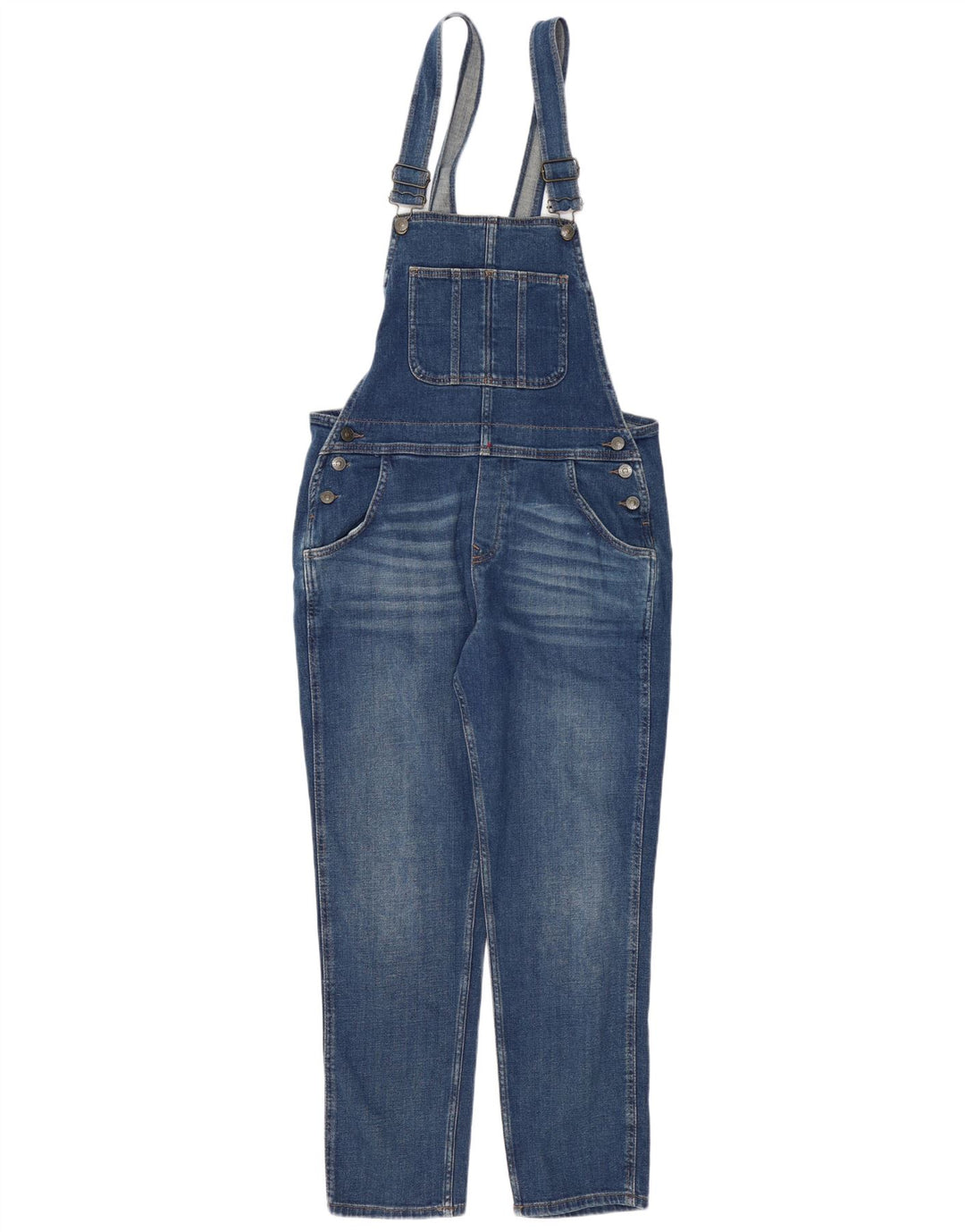 Damskie jeansy ogrodniczki FAT FACE Lewes UK 12 Medium W34 L27 Niebieska bawełna