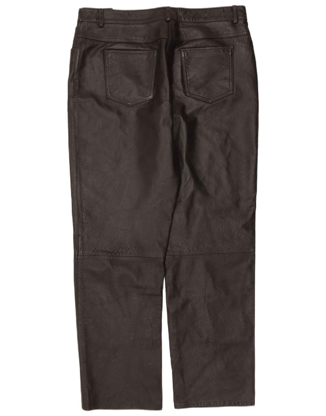 Vintage damskie proste skórzane spodnie IT 46 duże W34 L30 czarna skóra