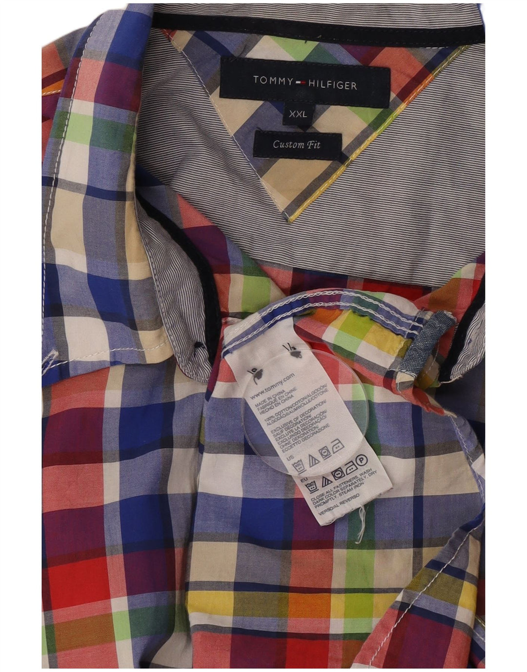 Koszula męska Tommy Hilfiger o dopasowanym kroju 2XL, wielokolorowa bawełniana krata