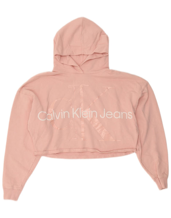 Damski sweter oversize Calvin Klein Jeans z kapturem, UK 10, mały, różowy