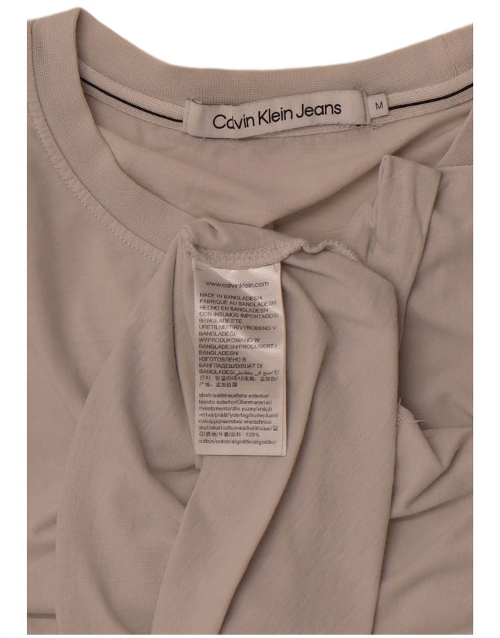 Męski T-shirt z grafiką CALVIN KLEIN JEANS, średniej wielkości biała bawełna