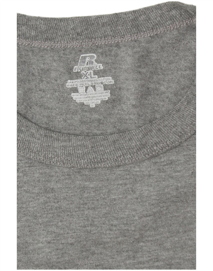 Męska koszulka z grafiką RUSSELL ATHLETIC Top XL, szara, bawełniana