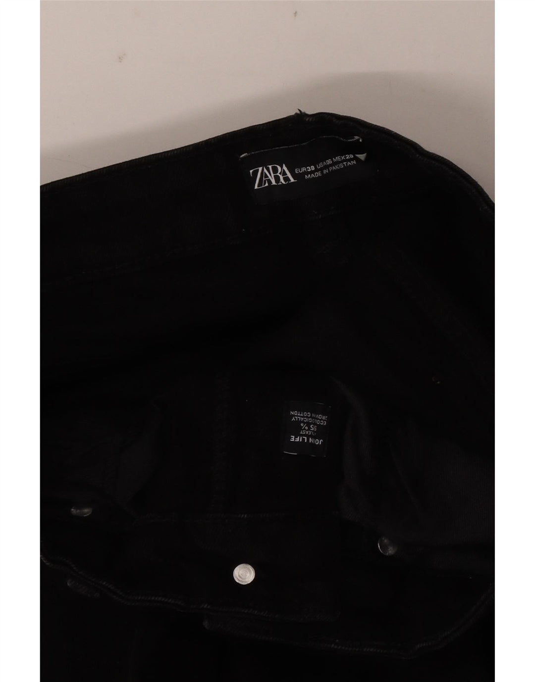 Damskie jeansy rozkloszowane Zara EU 38 Small W28 L26 Czarna bawełna