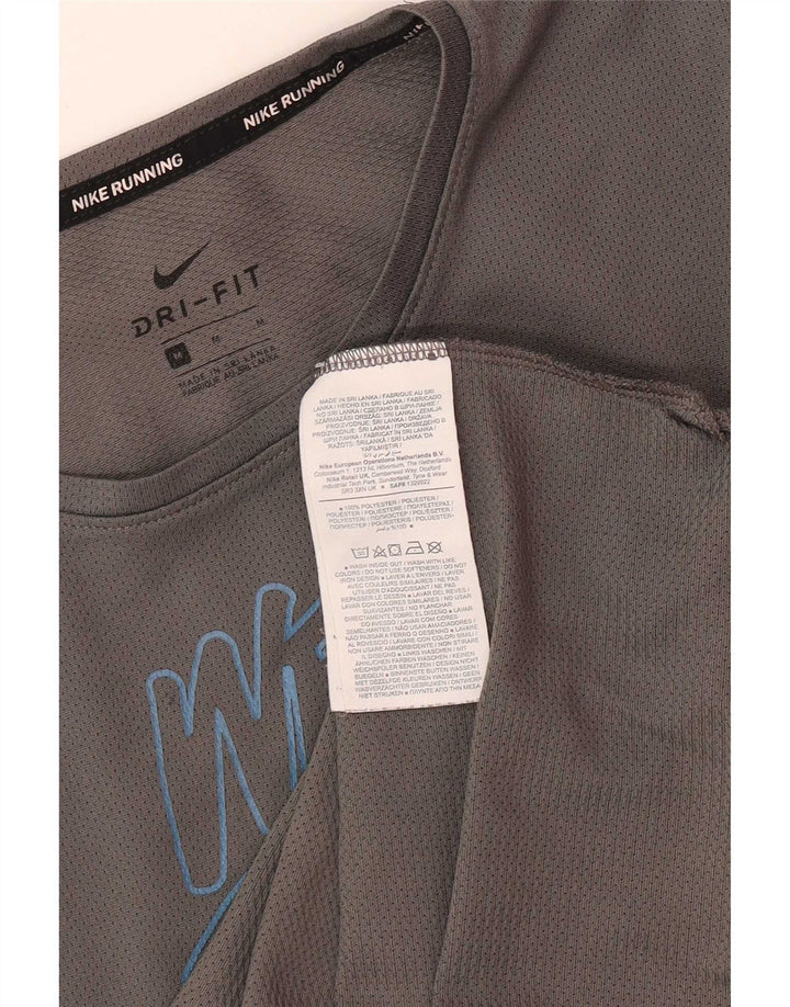 Męski T-shirt z grafiką Nike Dri Fit, średnioszary, poliestrowy