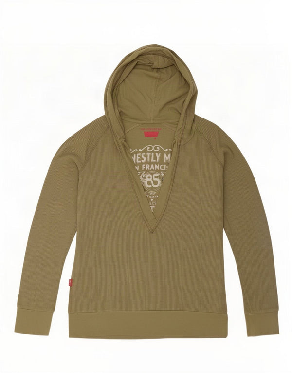 Damski top z kapturem i długim rękawem Levi's, UK 12, średnia bawełna khaki