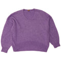 HUGO BOSS Womens Oversized V-Neck Jumper Sweater UK 14 Medium Purple