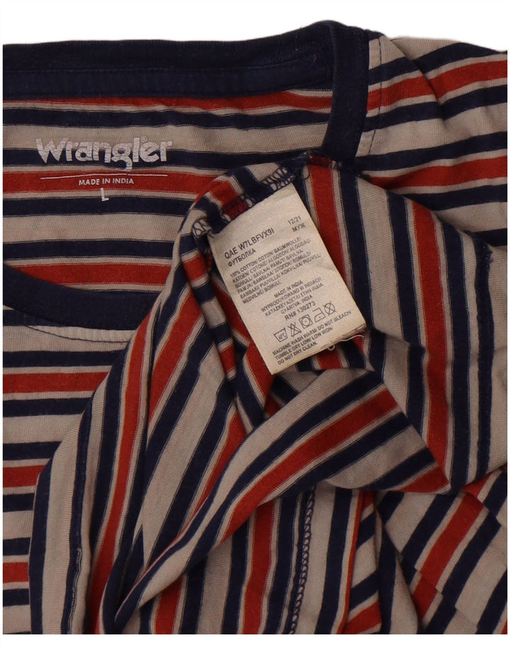 T-shirt męski Wrangler, duży, bawełniany w kolorowe paski