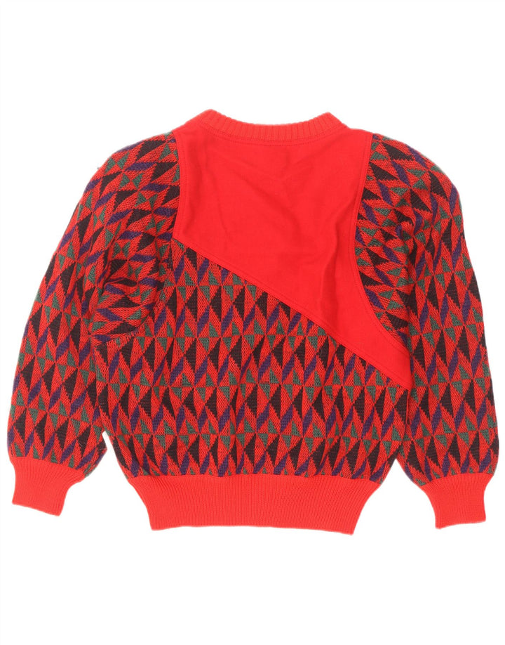 Damski sweter Skipper's z dekoltem w łódkę IT 42 Średnioczerwony, geometryczny wełniany