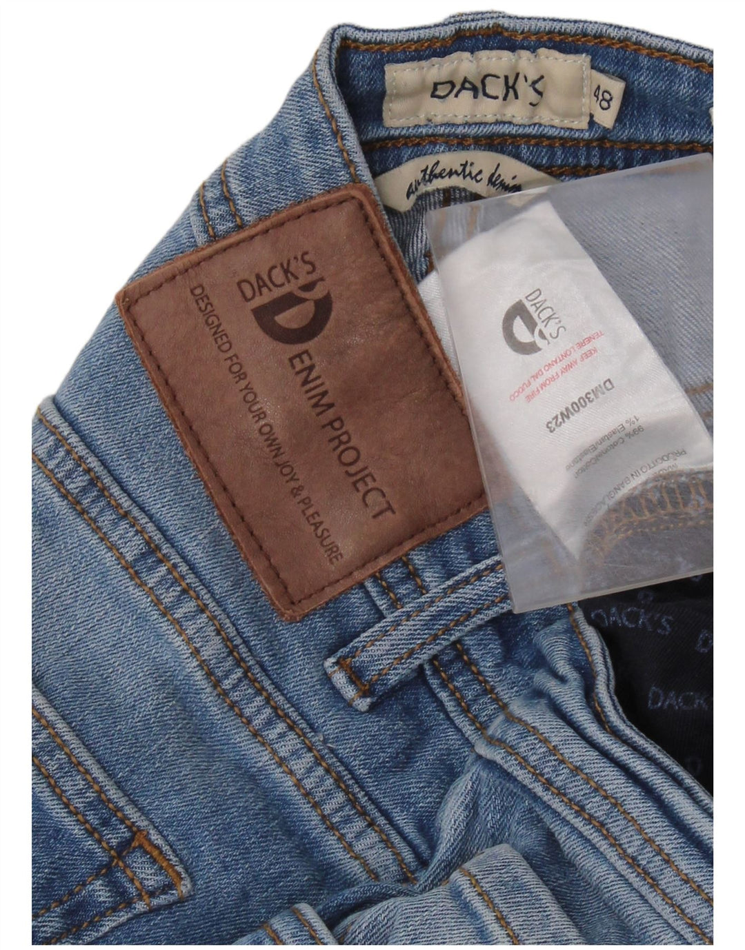 DACK'S Męskie jeansy slim IT 48 Medium W32 L31 Niebieskie bawełniane