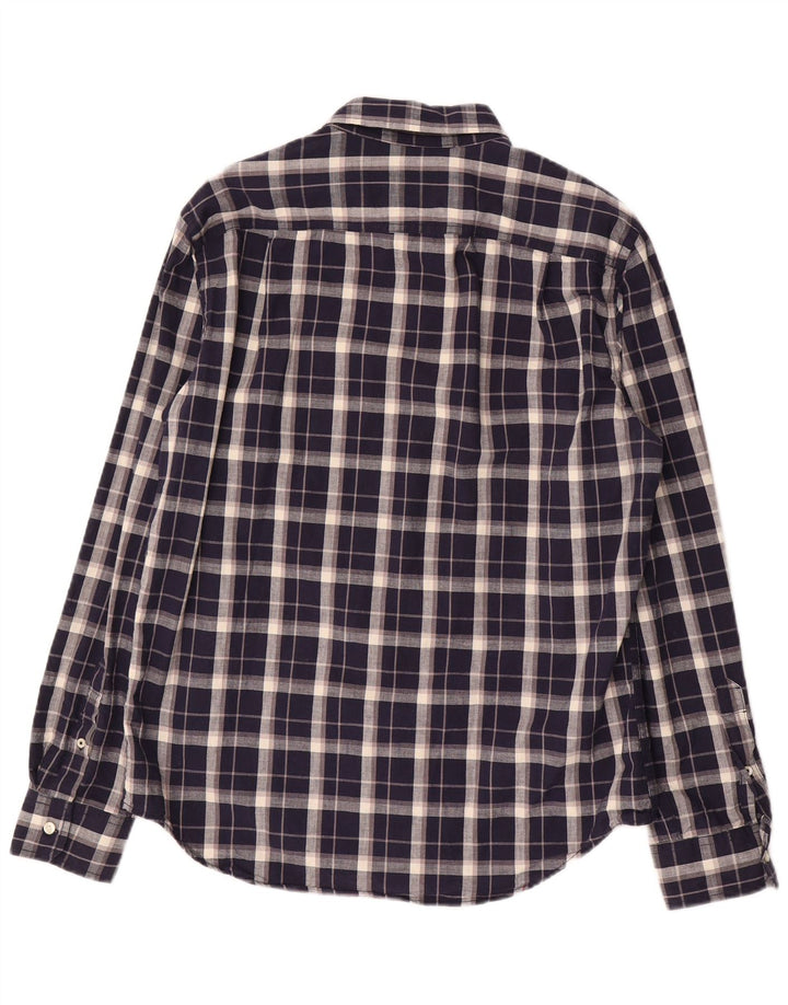 Koszula męska American Eagle, bawełniana, w średnią granatową kratkę