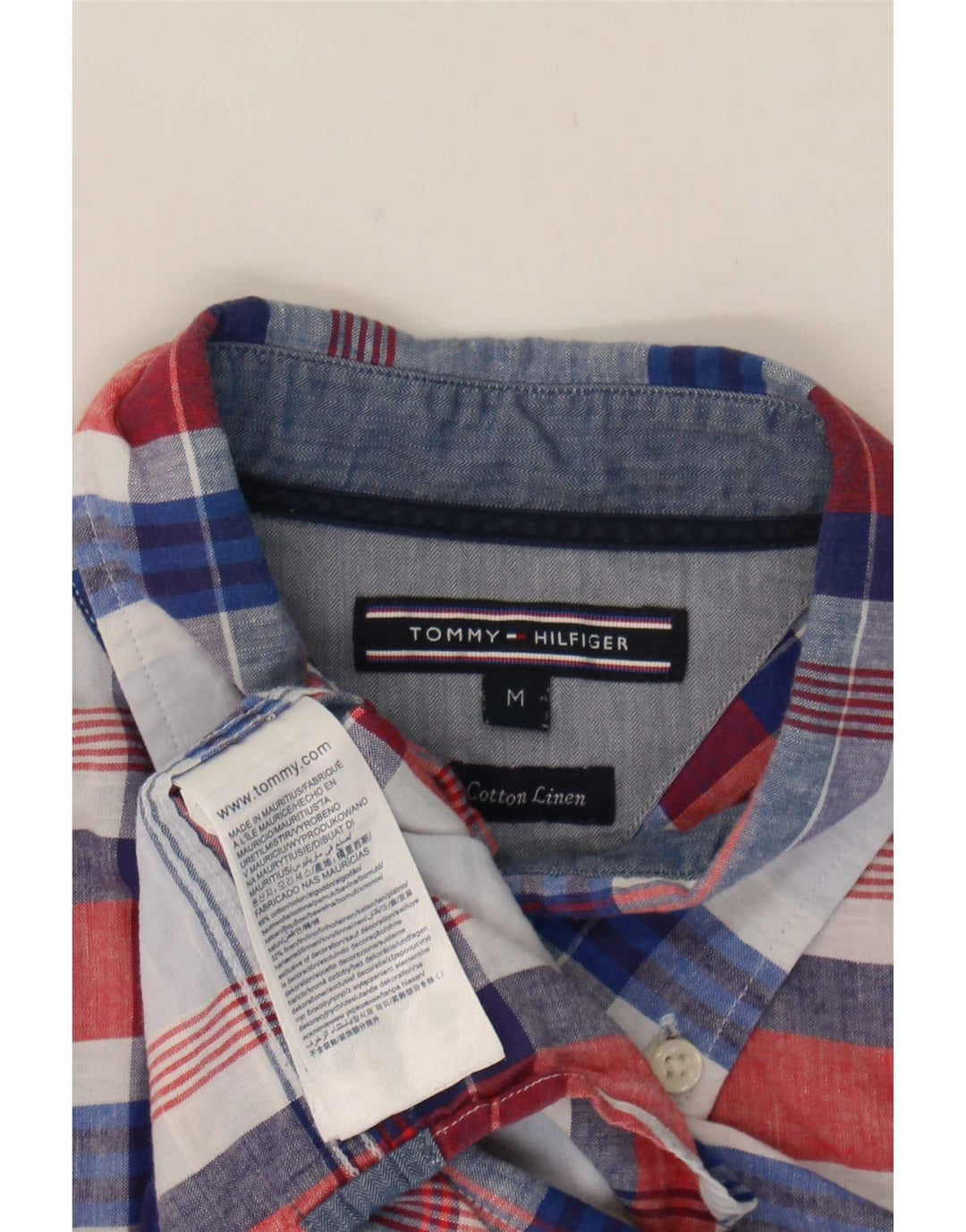 Koszula męska Tommy Hilfiger, bawełniana, w średnią niebieską kratkę