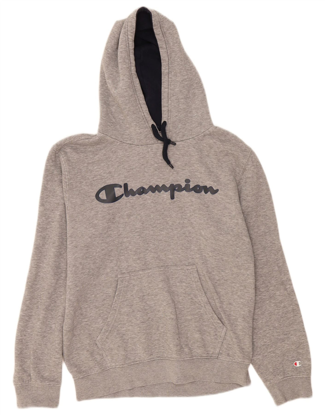 Męski sweter z kapturem Champion Graphic, średnioszary, bawełniany w cętki