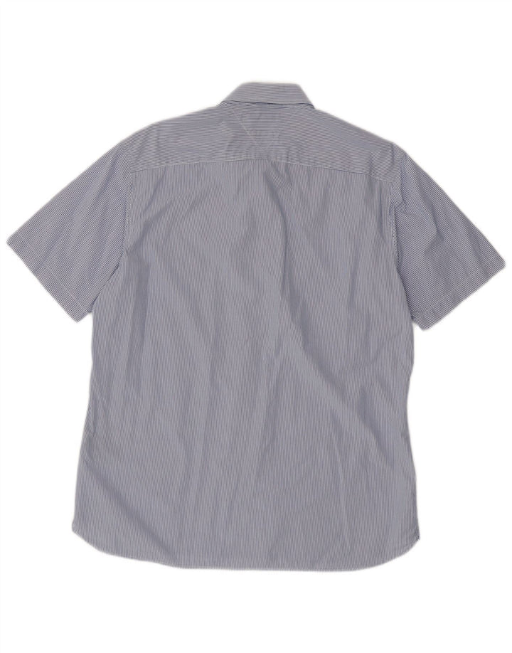 Męska koszula z krótkim rękawem Tommy Hilfiger o dopasowanym kroju, w duże niebieskie prążki