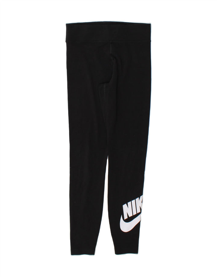 NIKE Womens Graphic Leggings UK 10 Small  Black Cotton Vintage Nike and Second-Hand Nike from Messina Hembry 