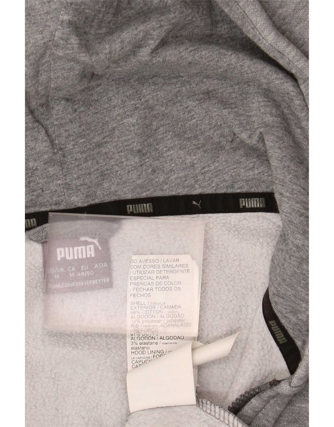 Męski sweter Puma z kapturem i zamkiem, średnioszary, bawełniany