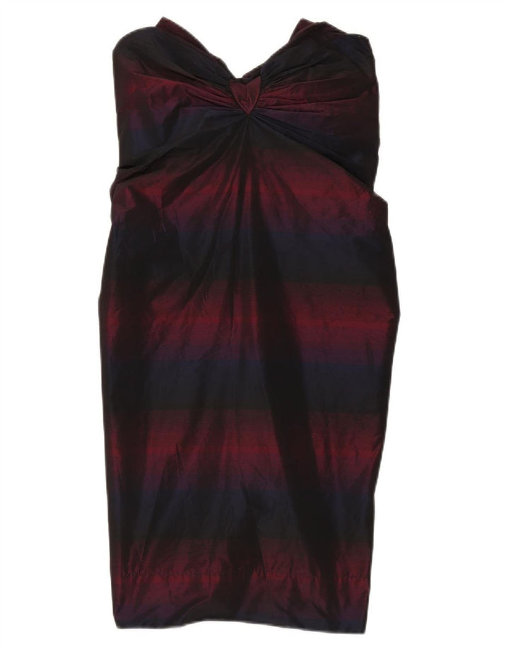 ALL SAINTS Womens Strapless Dress UK 12 Medium Red Striped Polyester
