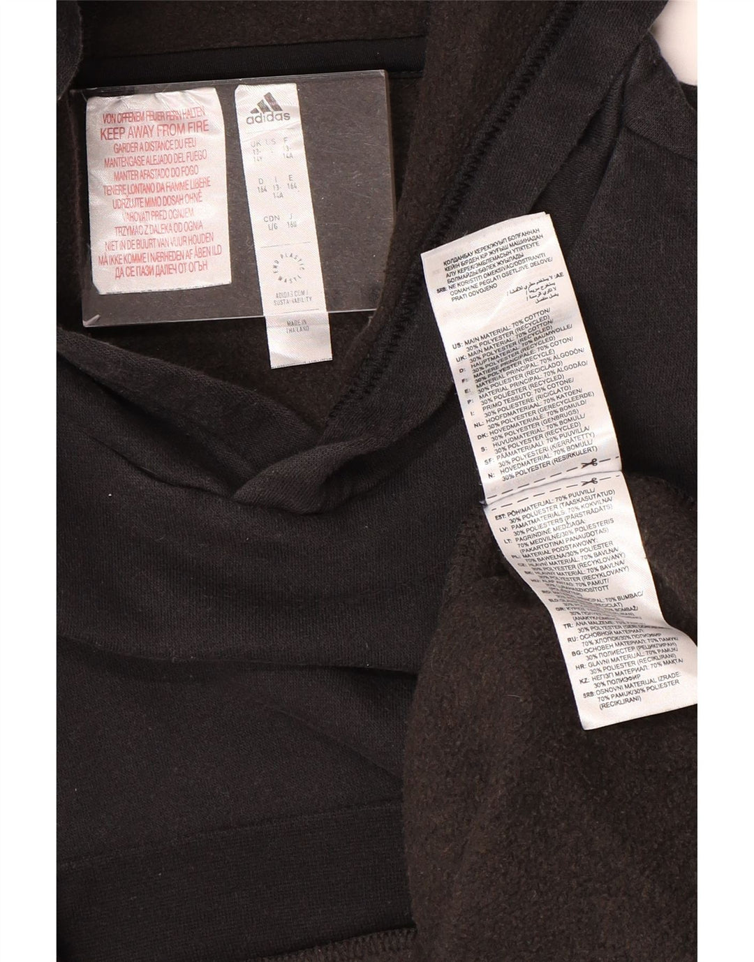 Chłopięcy sweter z kapturem ADIDAS 13-14 lat, czarny, bawełniany