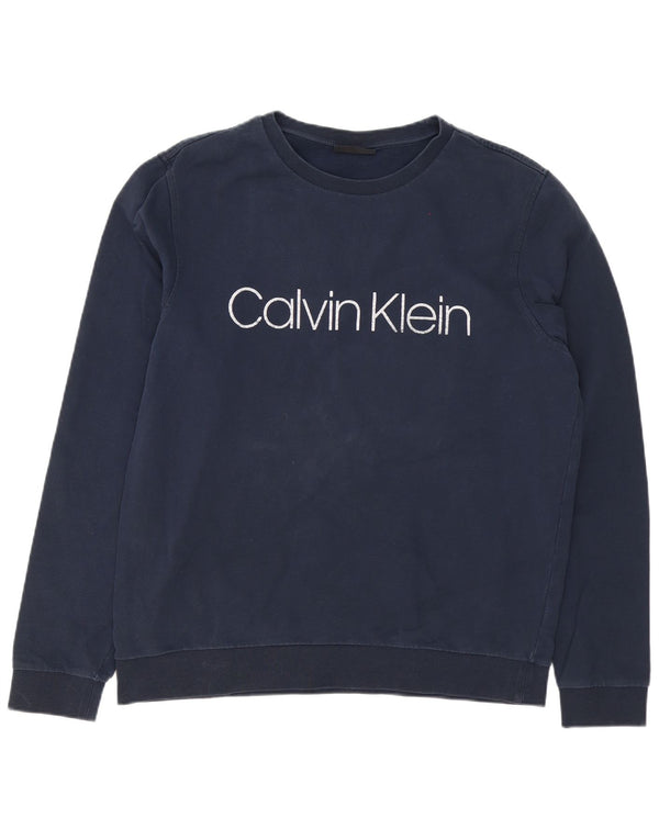 Męska bluza z grafiką Calvin Klein XL, granatowa, bawełniana