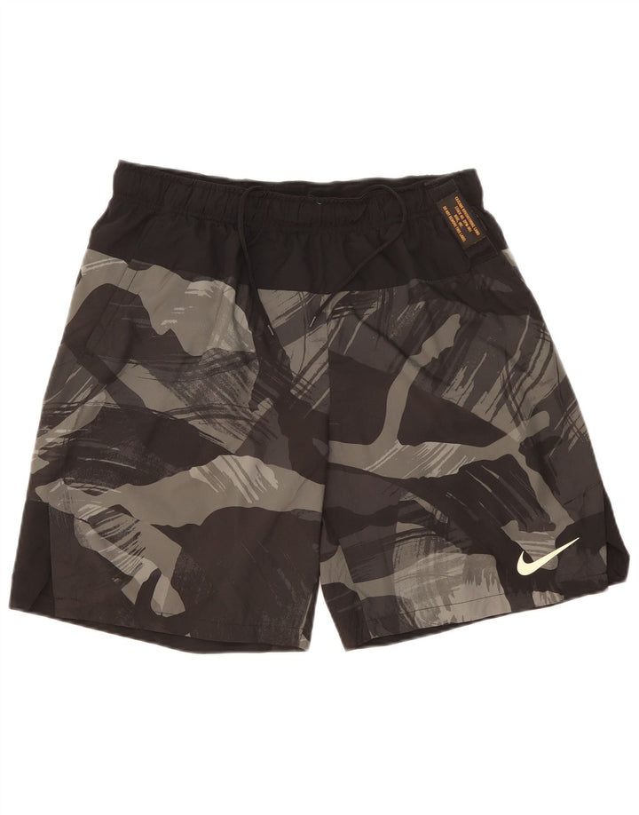 Męskie spodenki sportowe NIKE Dri Fit, duże, czarne, kamuflażowe, poliestrowe