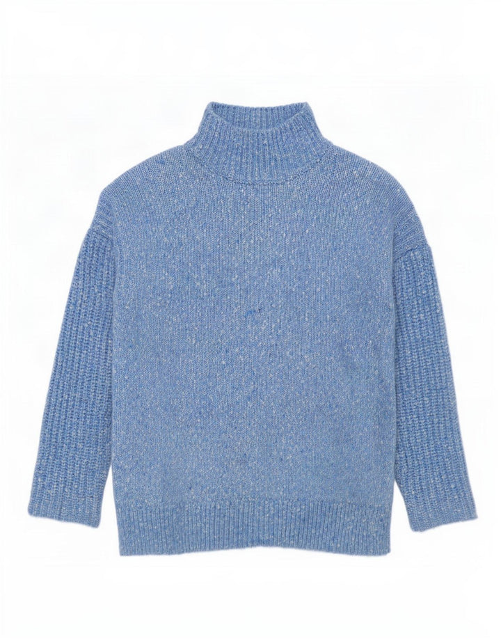 Marks & Spencer Damski sweter z golfem UK 14 Średni niebieski nakrapiany