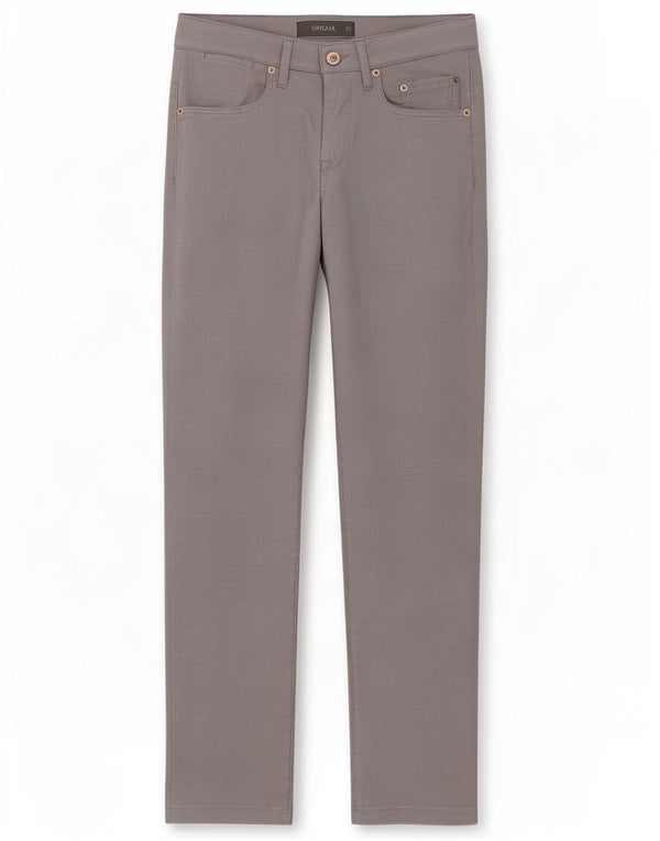 SIVIGLIA Mens Slim Casual Trousers W32 L30 Grey Pinstripe Cotton