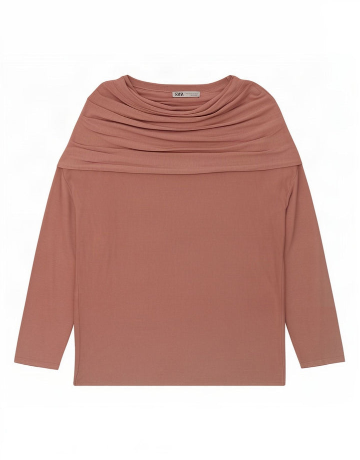 Damski top oversize z długim rękawem Zara UK 10 Small Pink Lyocell