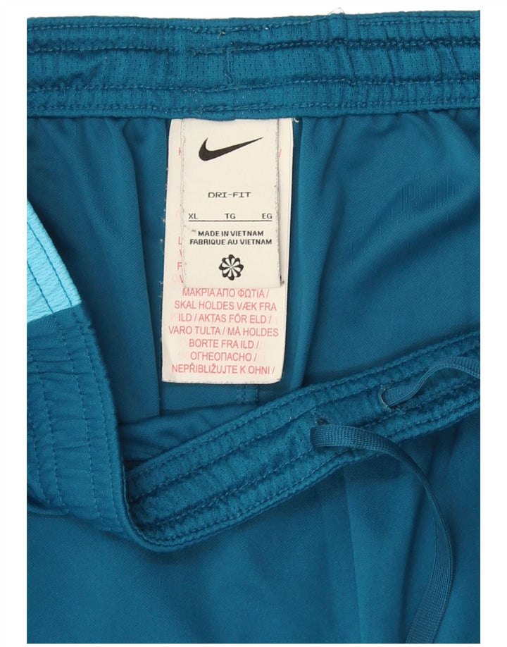 Męskie spodenki sportowe Nike Dri Fit XL, granatowe, z blokami kolorów, poliestrowe