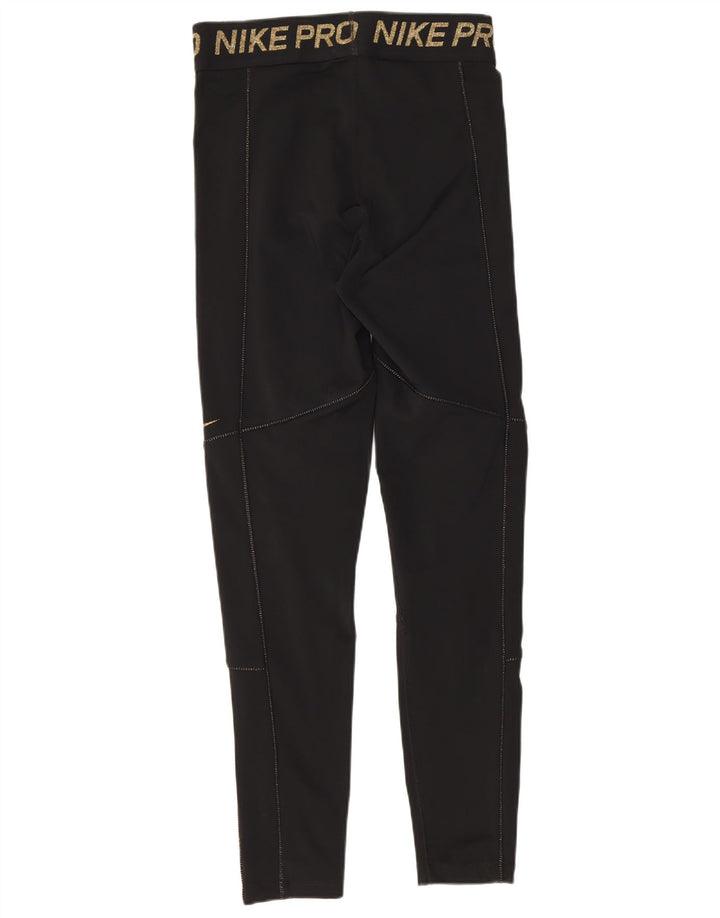 Damskie legginsy Nike Dri Fit Graphic UK 12, średnie czarne