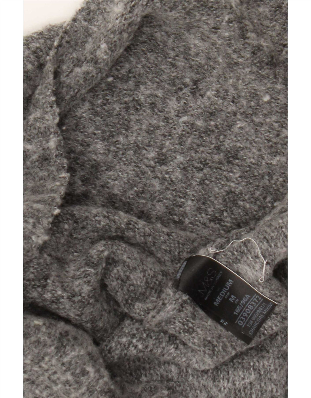 Marks & Spencer Damski sweter z golfem UK 14, średni szary, nakrapiany