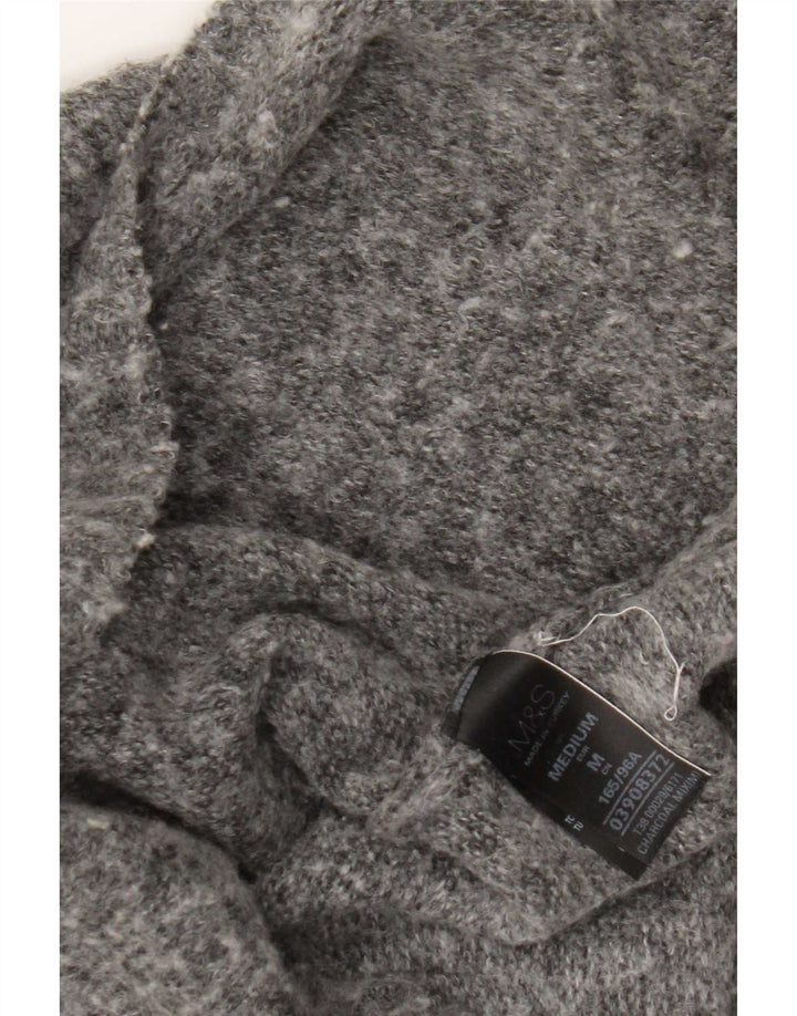 Marks & Spencer Damski sweter z golfem UK 14, średni szary, nakrapiany
