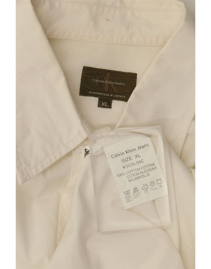 Koszula męska Calvin Klein XL w kolorze złamanej bieli, bawełniana