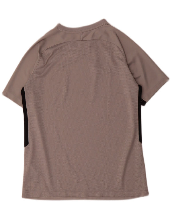 Chłopięcy T-shirt Nike Dri Fit, 13-14 lat, XL, szary, poliester z blokami kolorów