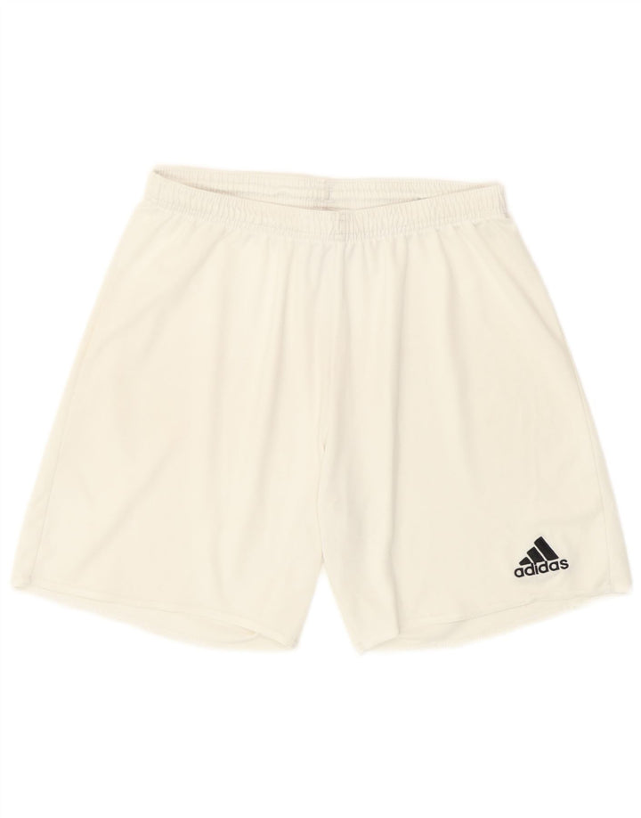 Męskie spodenki sportowe Adidas Climalite, średni biały poliester