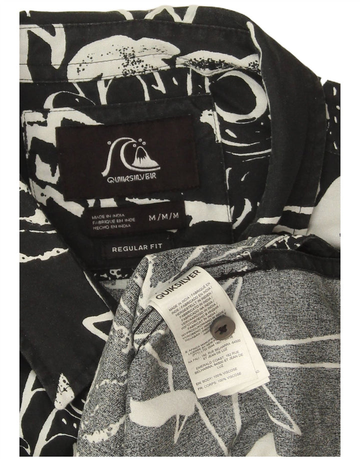 Koszula męska Quiksilver z krótkim rękawem o regularnym kroju, średnio czarna, w kwiaty, hawajska