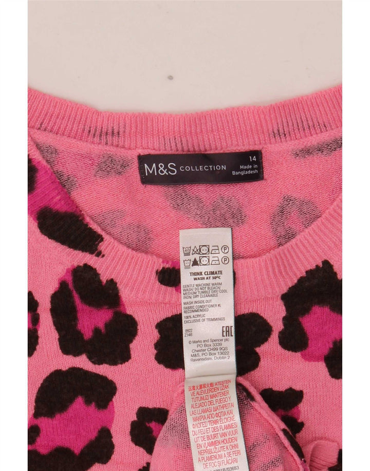 Marks & Spencer Damski sweter z okrągłym dekoltem, UK 14, średni róż