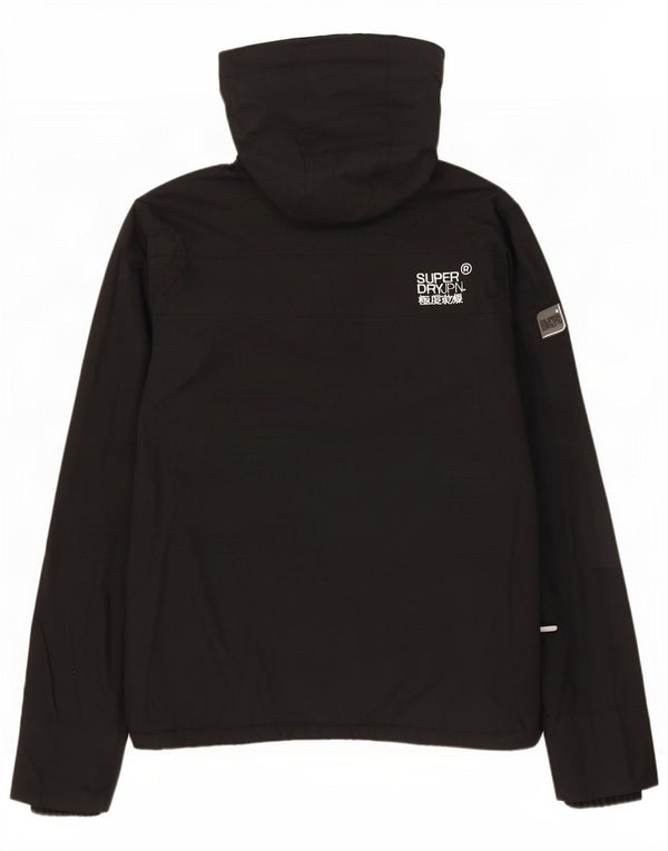 Męska wiatrówka z kapturem Superdry UK 40, duża, czarna nylonowa