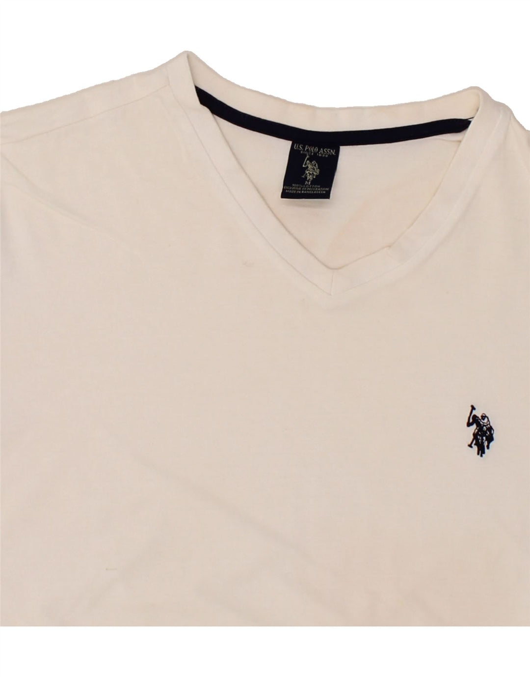US POLO ASSN Mens T-Shirt Top Medium White Cotton Vintage US Polo Assn and Second-Hand US Polo Assn from Messina Hembry 