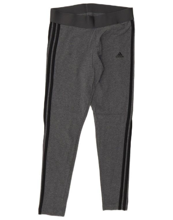 Legginsy damskie ADIDAS UK 12/14 Średnioszare, bawełniane