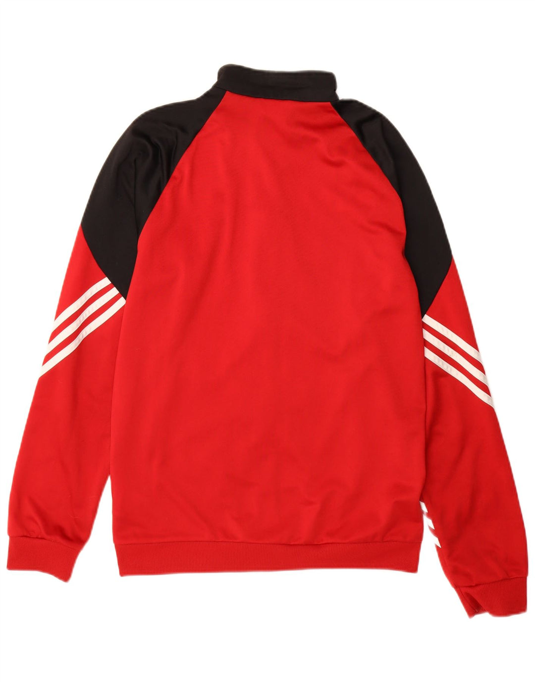 Adidas Męska bluza dresowa, mała czerwona, poliestrowa z blokami kolorów