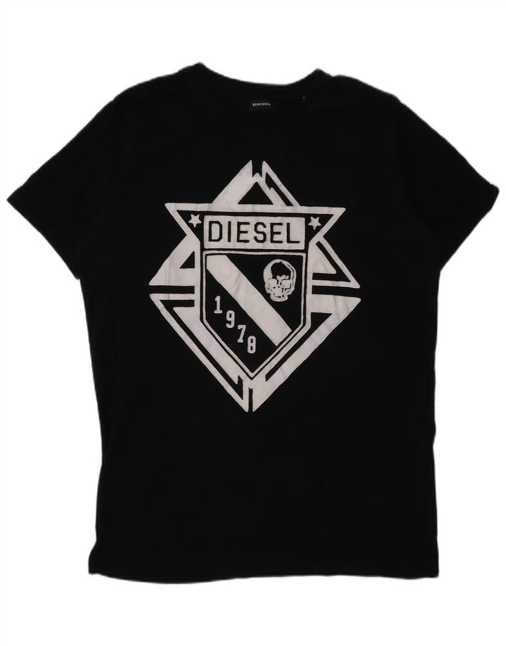 Męska koszulka z grafiką Diesel, duża, czarna