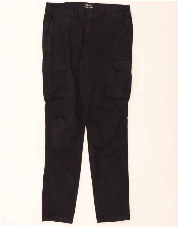 Męskie spodnie cargo Jack & Jones W34 L32, czarne, bawełniane