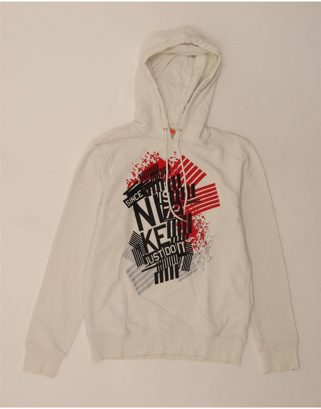 Męski sweter z kapturem Nike z grafiką, mały, biały, bawełniany