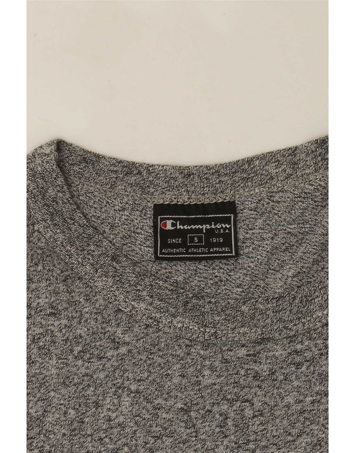 Męski T-shirt z grafiką CHAMPION, mały, szary, nakrapiany