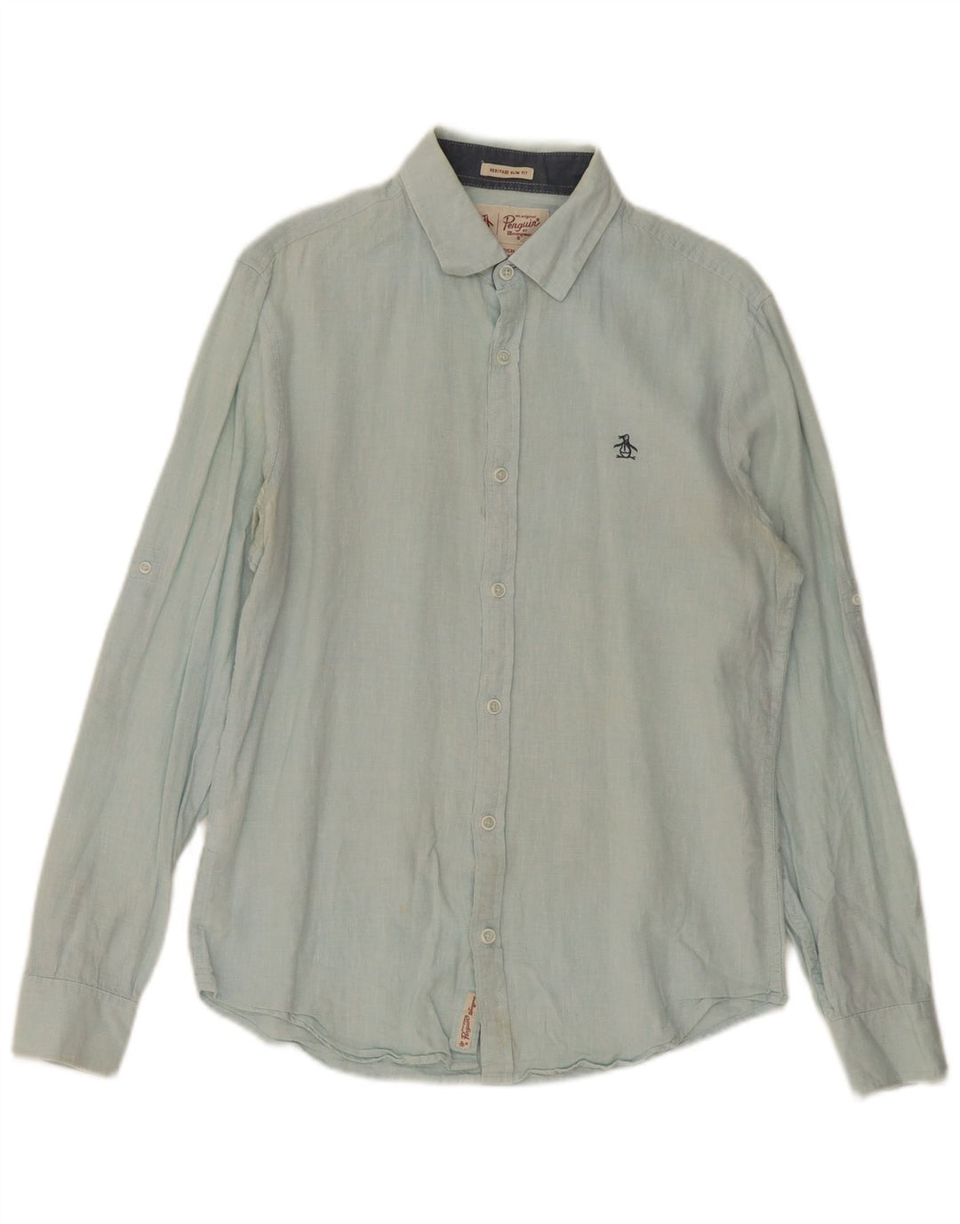 Koszula męska Penguin Heritage Slim Fit, mała niebieska