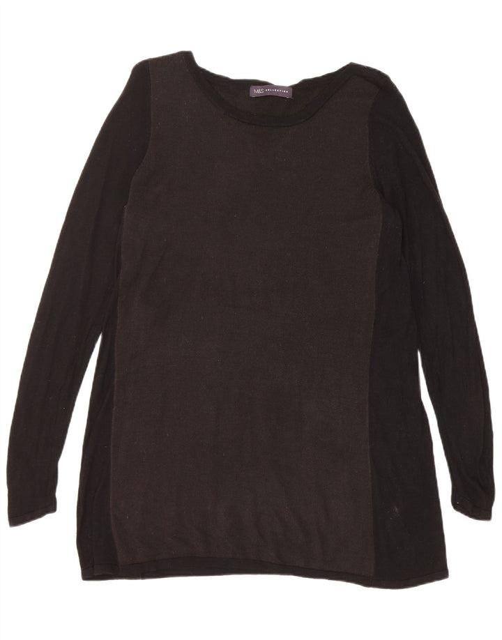 Marks & Spencer Damski sweter z dekoltem w łódkę, UK 12, średni czarny