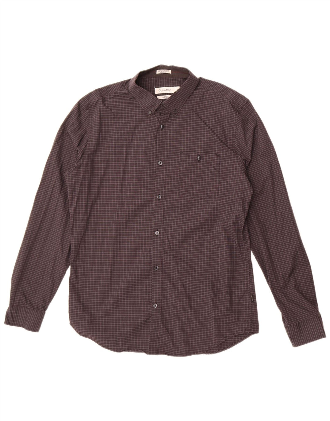 Koszula męska Calvin Klein Slim Fit, bawełniana w średnią szarą kratkę