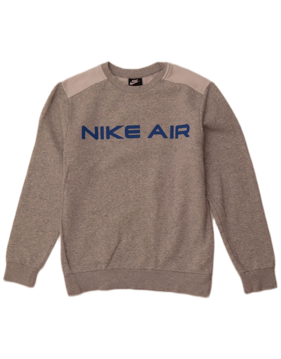 Męska bluza z grafiką NIKE, mała, szara, bawełniana w bloki kolorów